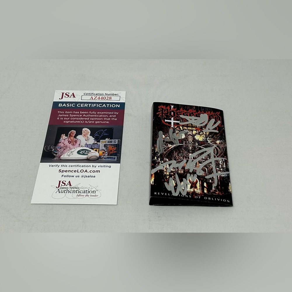 Possessed signed‎ Revelations of Oblivion Cassette Cover JSA COA